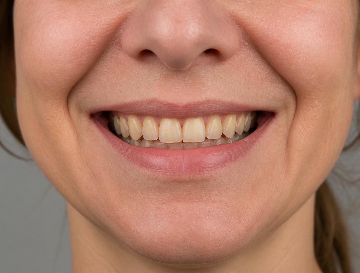 Close-up of a smile before treatment